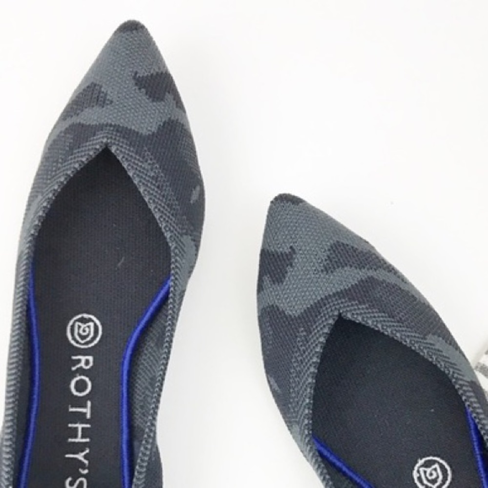 Rothys gray camo pointed flat sz 8